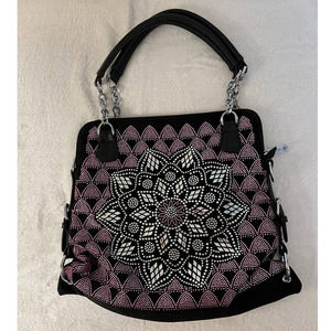 Glitz and Ears Boutique Flower Rhinestone Bling Hand Bag NEW